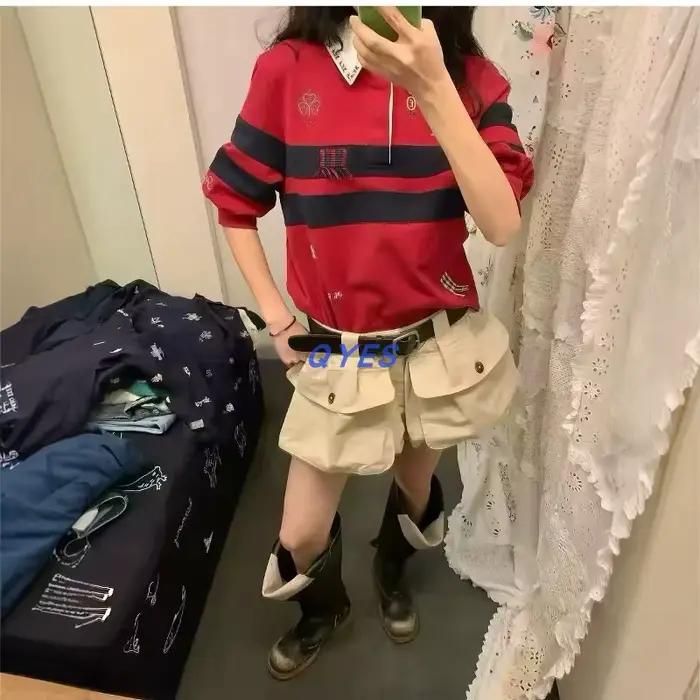 Chemise rayée bleue pour femmes