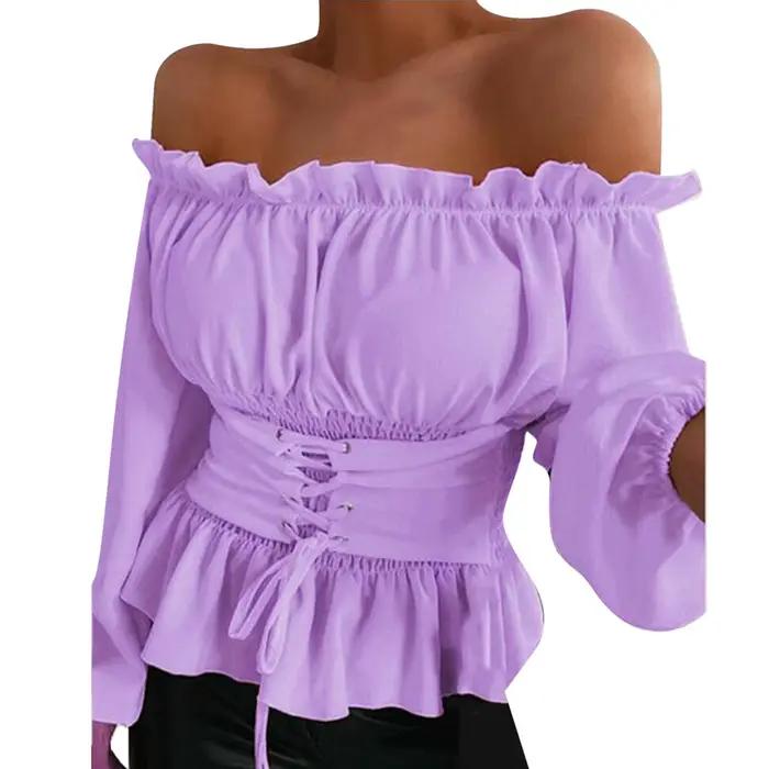 Tunique Sexy Décontractée à Lacets pour Femme Vêtement Gothique Chic Solide Unie Y2K Occasions Spéciales Automne Hiver