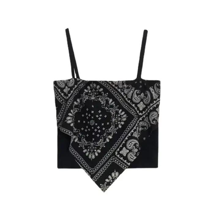 Débardeur féminin en polyester modal élasthanne style sexy floral pour occasions estivales et sports