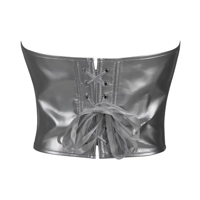 Corset gothique en cuir PU brillant pour femme
