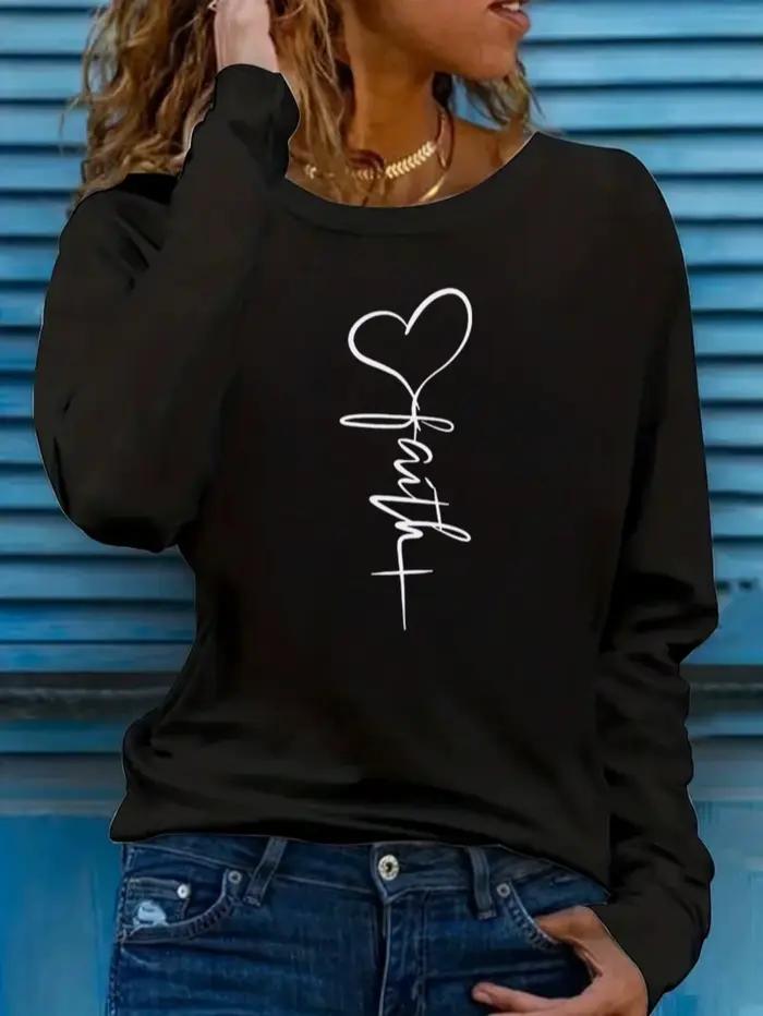 Haut à manches longues pour femmes élégant col rond polyester et élasthanne pour les sports et les occasions spéciales