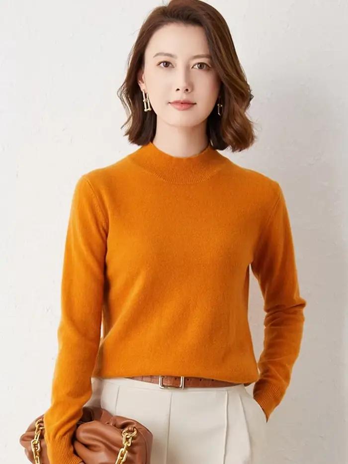 Pull en tricot à manches longues pour femme