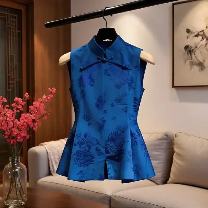 Chemisier élégant de style chinois pour femmes