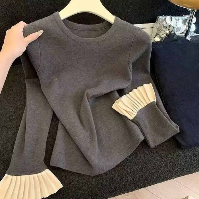 Haut tricoté Chic à manches évasées pour femmes