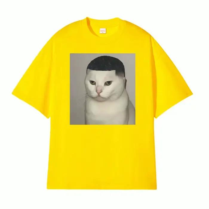 T-shirt amusant avec imprimé « Crazy Cat » – Un haut décontracté au style élégant