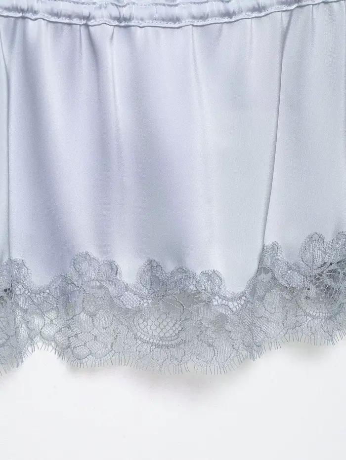 Débardeur en satin patchwork dentelle pour femme