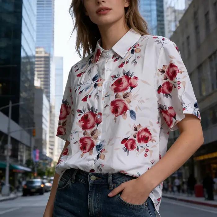 Chemise tendance pour femme, haut décontracté et urbain