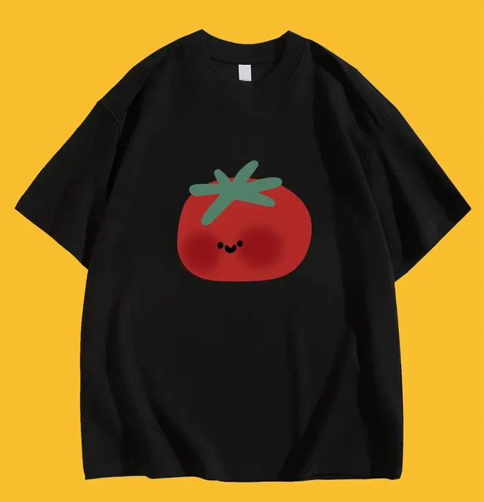 T-shirt drôle et mignon à motif tomate pour femmes et hommes