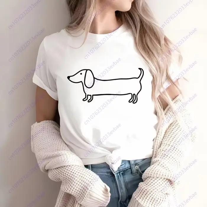 Teckel teckel drôle mignon chien Animal T-Shirt femmes à manches courtes mode d'été T-Shirt décontracté mode T-Shirt col rond hauts