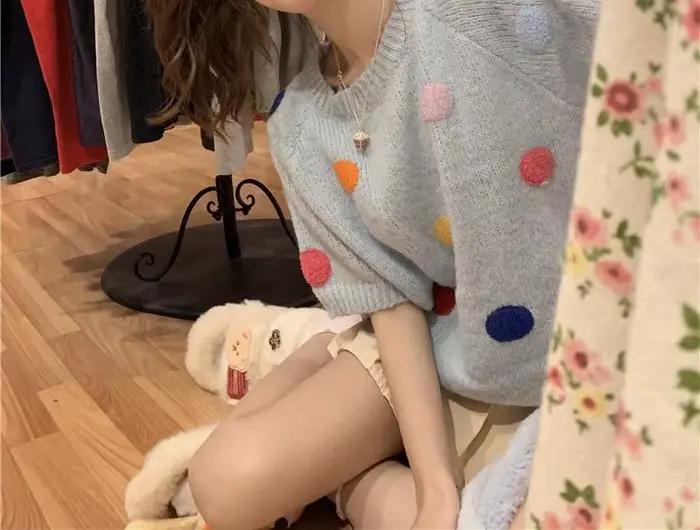 Pull à manches courtes pour femme