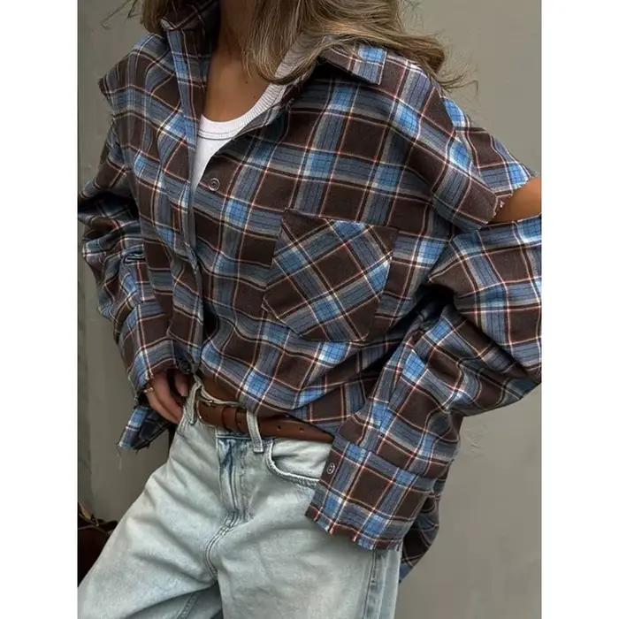 Chemise à carreaux américaine High Street Printemps 2026 pour femme