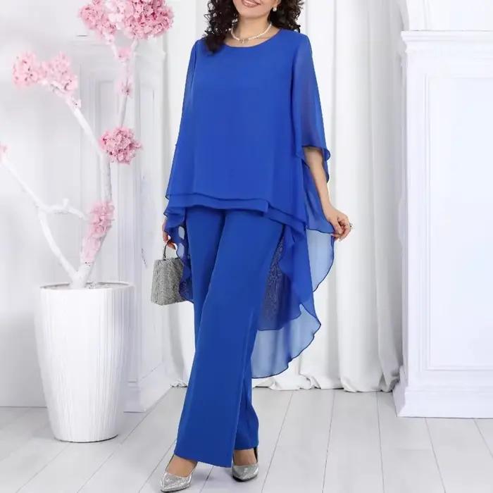 Ensemble haut en mousseline de soie pour femmes