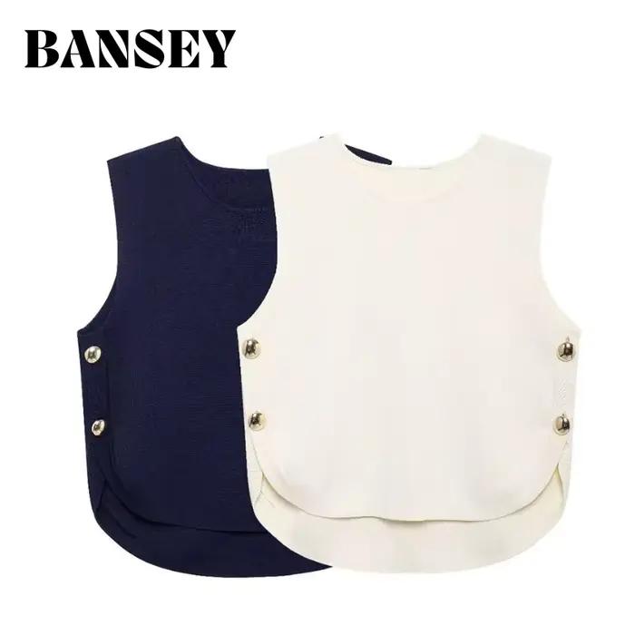 2025 Haut sans manches chic pour femme avec boucles latérales Ourlet asymétrique