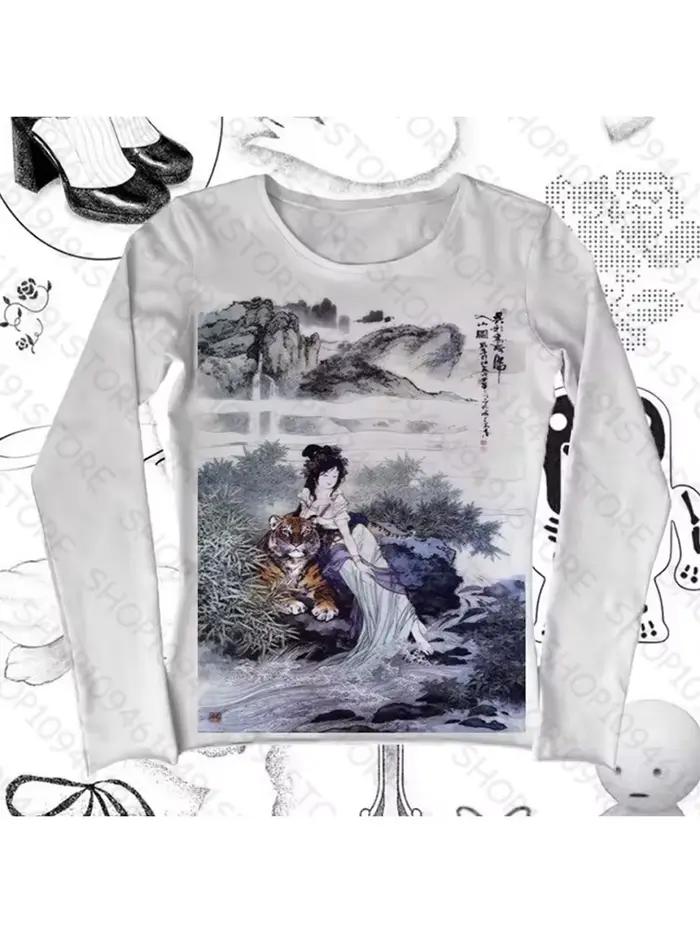 Haut Harajuku Grunge Y2K pour Femmes Style Animal de Compagnie Occasions Spéciales Printemps Automne