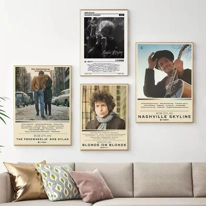 Affiche Toile Musicale Étoile Bob Dylan Impression Noir Blanc Style Moderne Animal Compagnie Occasions Spéciales À Offrir