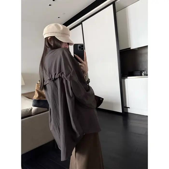 Trench-Coat Style chemise avec cordon de serrage