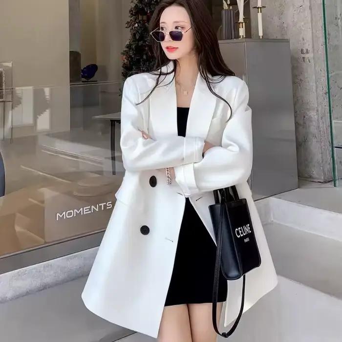 Blazer kaki ample polyester pour femmes bureau dames automne hiver bywindto occassions spéciales