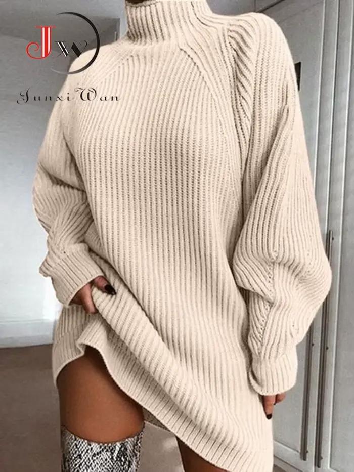 Robe pull à col roulé pour femmes