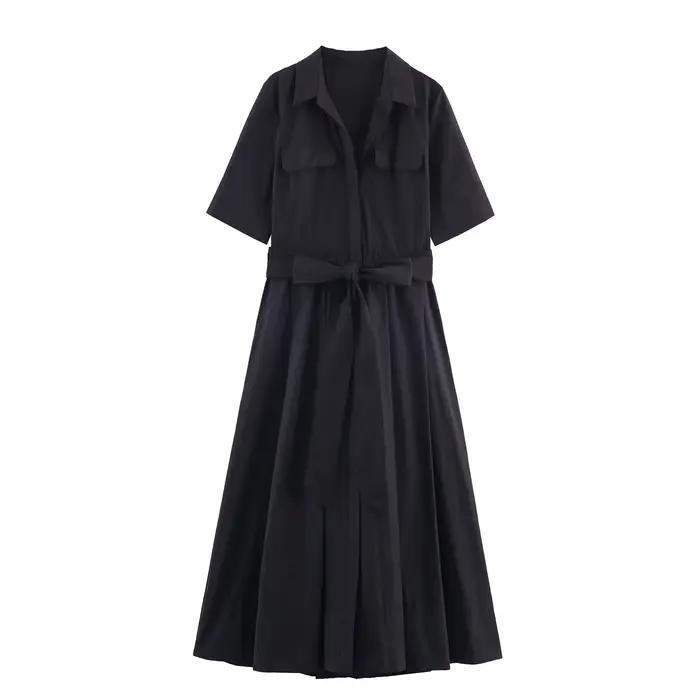 BSAY dame popeline blanche grande chemise robe ceinture vêtements pour femmes 2025 automne nouveau chic femme longue française élégante soirée mujer