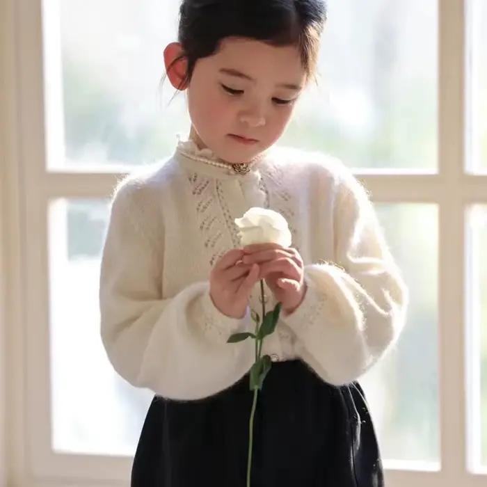 Pull en laine pour enfants français d'hiver pour filles