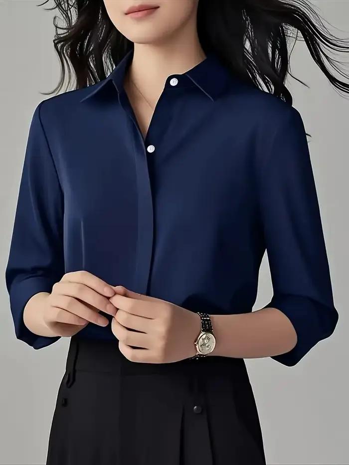 Chemisier élégant à manches longues pour femme – Vêtements de bureau professionnels et élégants