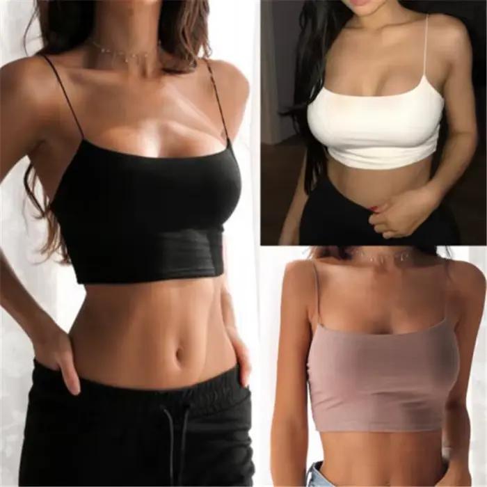 2025 nouvelle mode femmes Sexy culture hauts solide été Camis