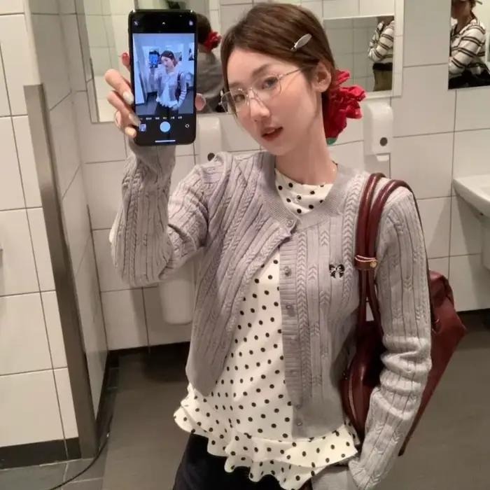 Chemisier à manches longues à volants et pois, superposé, fin, Vero Moda 2025