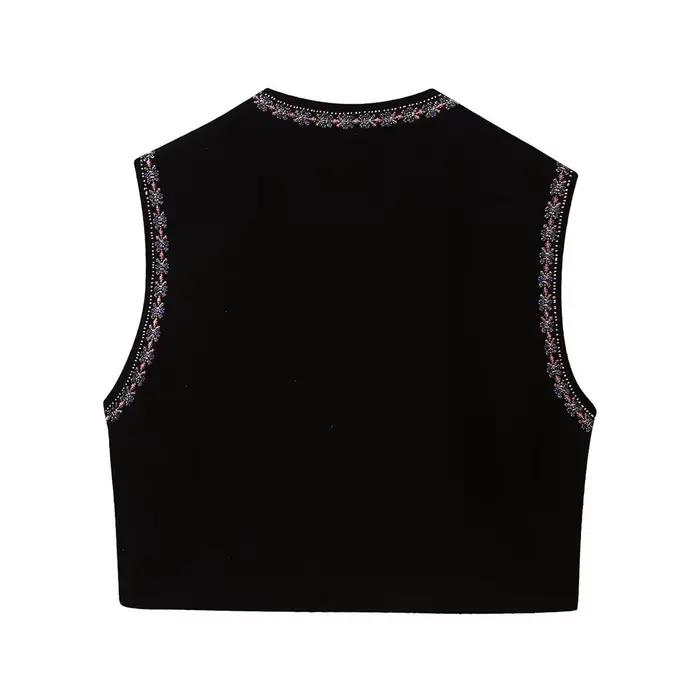 Cardigan Classique en Glaçage Brodé pour Femme