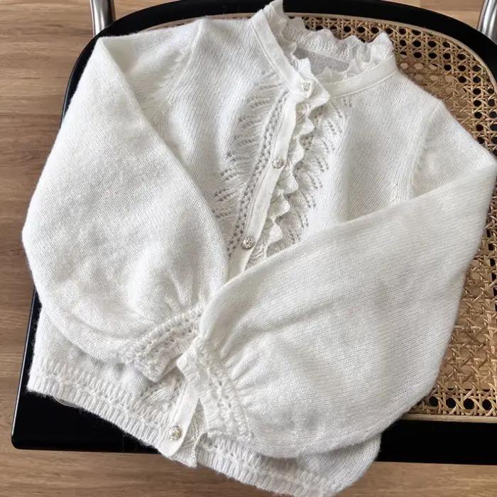 Pull en laine pour enfants français d'hiver pour filles