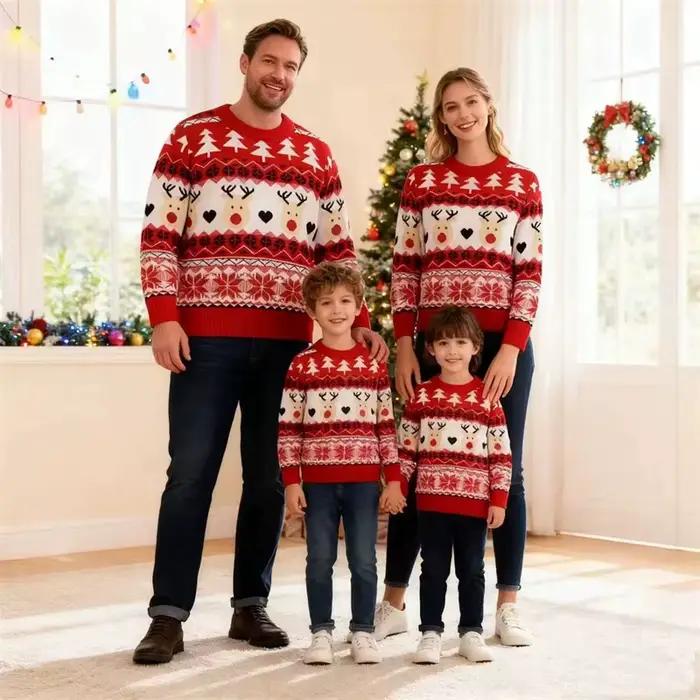 Pulls de dessin animé assortis pour la famille, tenues coordonnées pour mère, père, filles et garçons, ocassions spéciales et quotidienne