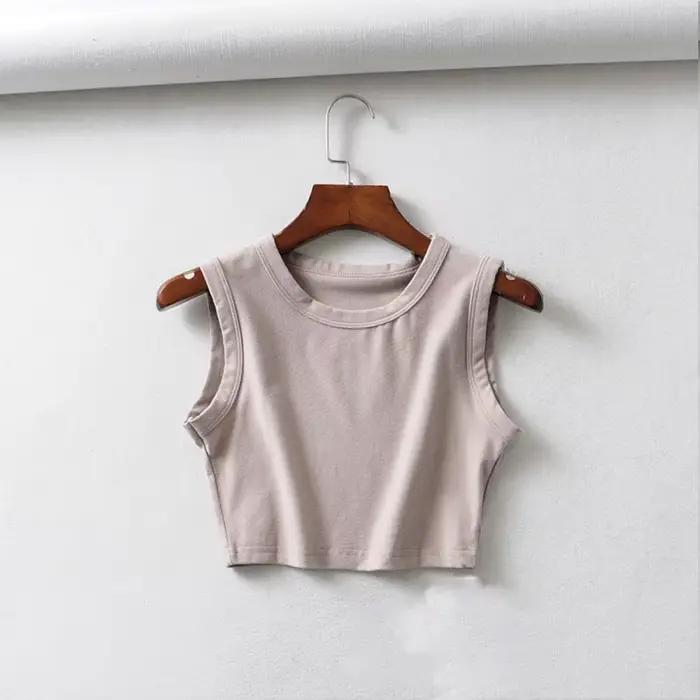 2025 été vintage blanc crop hauts femmes motard noir punk sexy débardeur coréen streetwear recadrée haut sans manches feminino