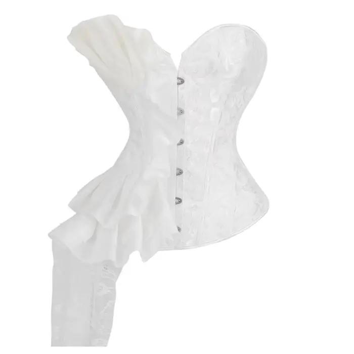Corset en brocart noir pour femme
