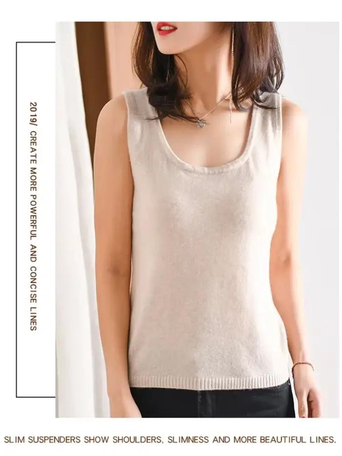 Camisole en cachemire et laine