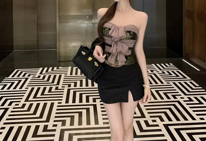 Faux deux camisoles en dentelle