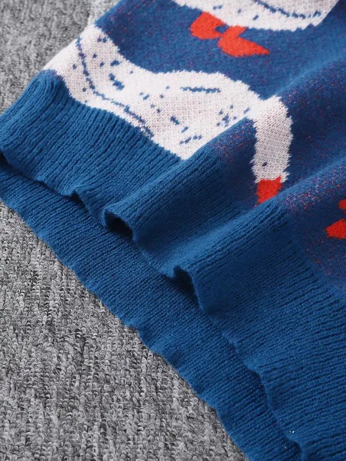 Pull en polyester avec motifs canards Jacquard pour hommes, style décontracté, col rond, quatre saisons, shopping