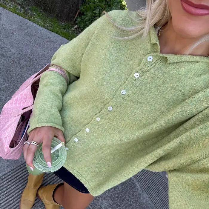 Cardigan hirigin en polyester ample et décontracté pour femmes, style Y2K, automne-hiver, streetwear, parfait pour les occasions spéciales