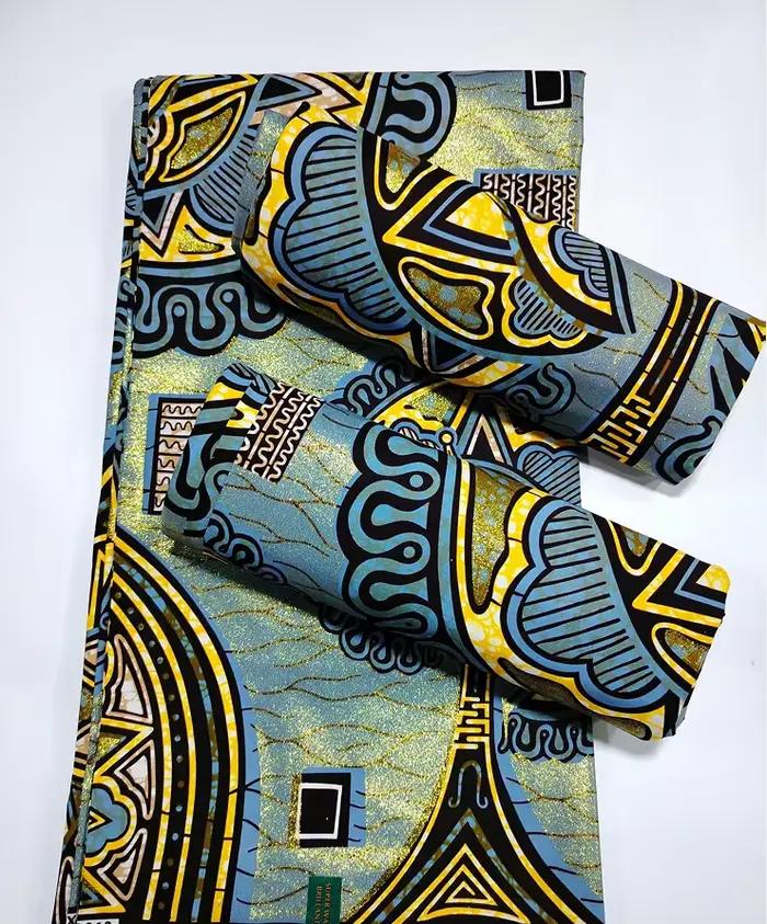 Nouveau tissu africain Grand cire paillettes
