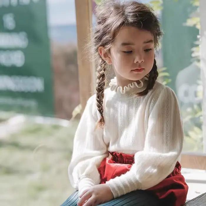 Pull en laine pour enfants français d'hiver pour filles