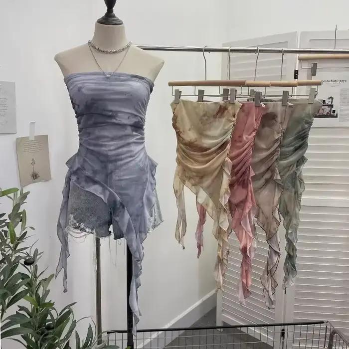 Queue de poisson froncée à volants pour femmes