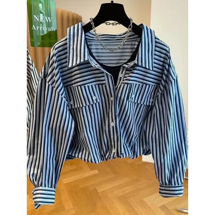 Chemise rayée épissée, nouveau Style de la forêt