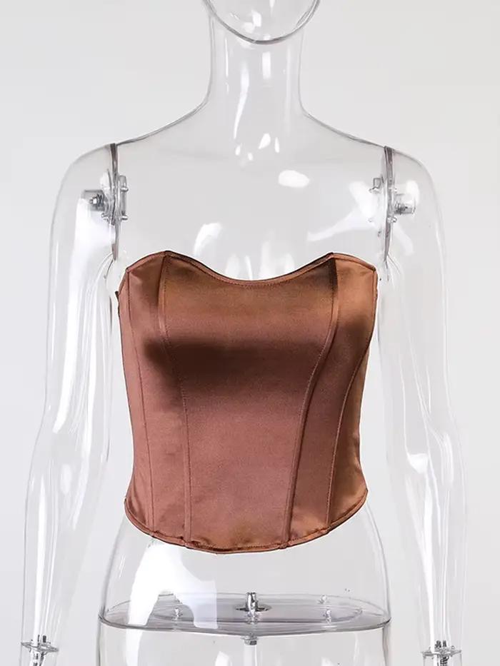 Corset moulant sans bretelles pour femme