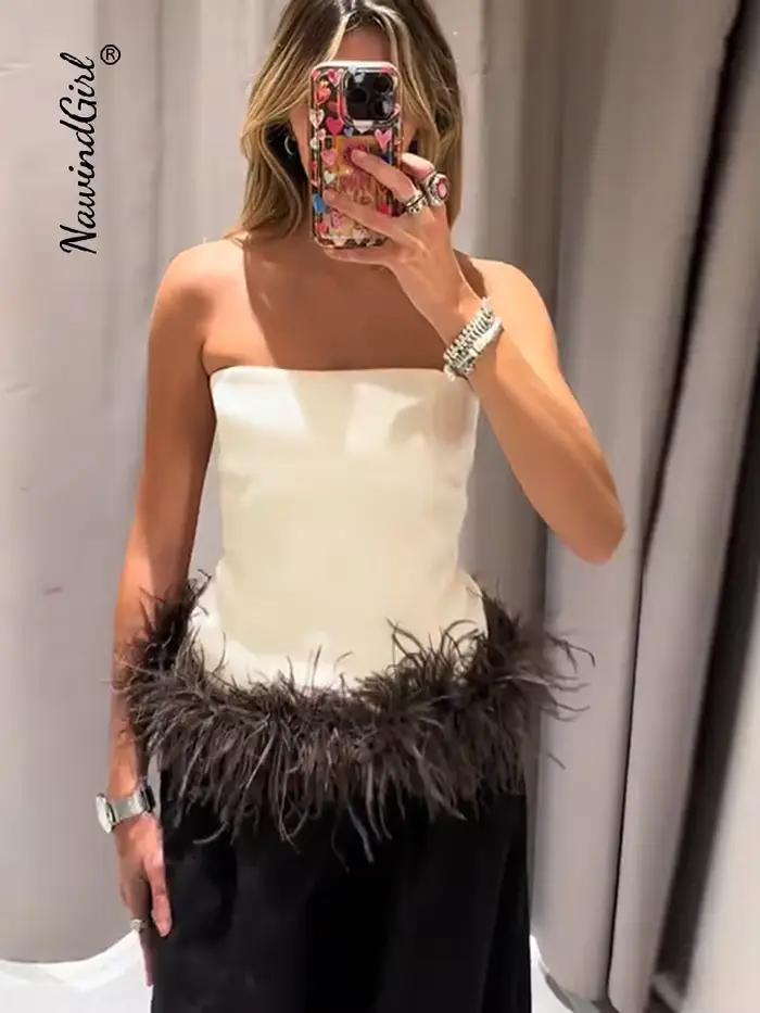 Sexy gland haut à licou femmes mode sans manches dos nu Camisole solide Long gilet femme 2025 hiver printemps Chic