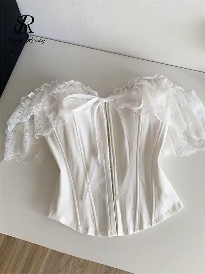 SINGREINY Hauts Corset en Dentelle Féminins