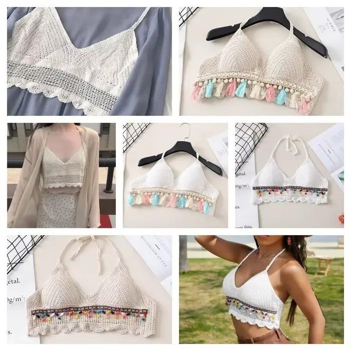Camisole en fibre de crochet pour femme
