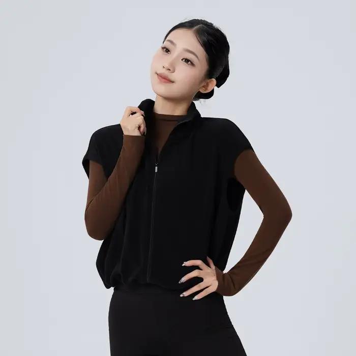 Femmes polaire sport chaud Ballet gilet veste adulte automne