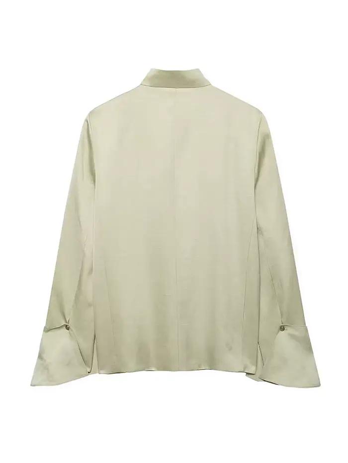 HH Nouvelle Veste Blazer Femme Tendance à Col Montant et Manches Longues