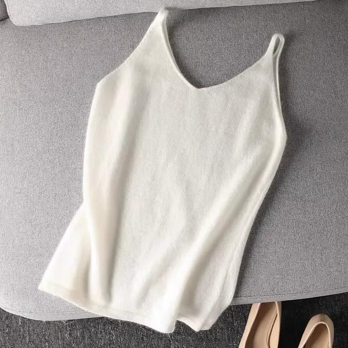 Haut en cachemire à col en V pour femmes, fibre de laine Brepostal Y-Wool