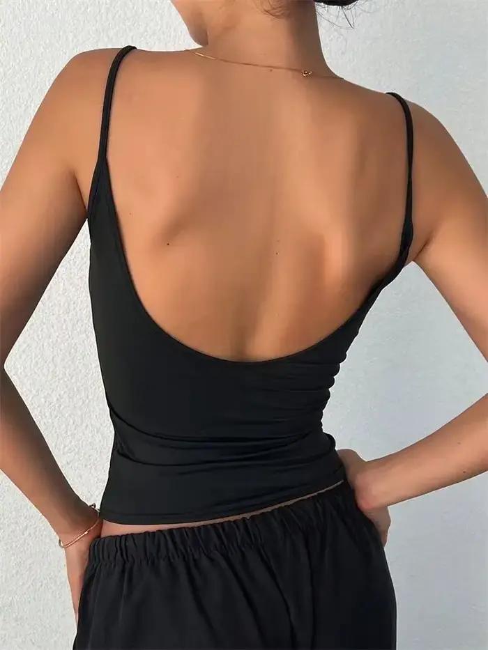 Haut court dos nu pour femmes