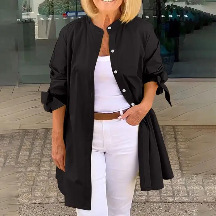 Chemise à manches longues pour femmes élégante et décontractée, polyester et élasthanne, multiple couleurs et tailles, idéale pour les occasions spéciales et la vie quotidienne