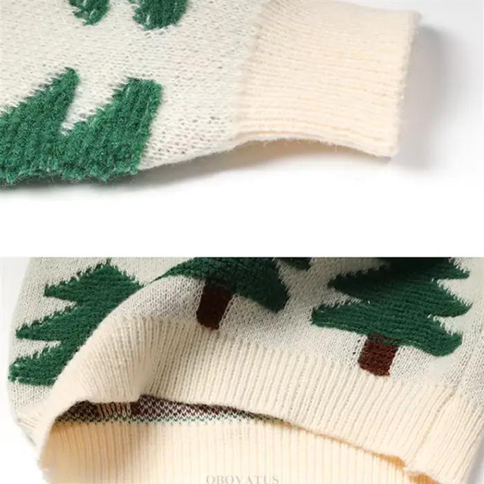Pull avec motif d'arbre pour adolescentes